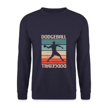 Joueur de Dodgeball Classique Rétro Vintage - Sweat-shirt Unisexe - marine - Devant - Alina (178cm) & Michal (187cm)