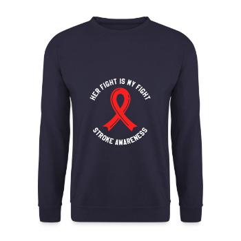 Her Fight Is My Fight Stroke Awareness Survivor - Unisex Pullover - Navy - Vorne - Alina (178cm) & Michal (187cm)