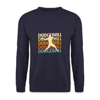 Joueur de Dodgeball Classique Rétro Vintage - Sweat-shirt Unisexe - marine - Devant - Alina (178cm) & Michal (187cm)