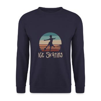 Patineur sur glace rétro vintage classique - Sweat-shirt Unisexe - marine - Devant - Alina (178cm) & Michal (187cm)
