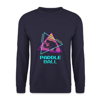 Retro Vintage Classic Pickleball Paddle Ball - Unisex Sweatshirt - navy - Front - Alina (178cm) & Michal (187cm)