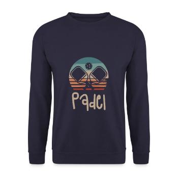 Retro Vintage Classic Padel Player - Unisex Sweatshirt - navy - Front - Alina (178cm) & Michal (187cm)