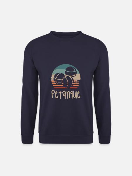 Retro Vintage Classic Petanque Player - Unisex Pullover - Navy