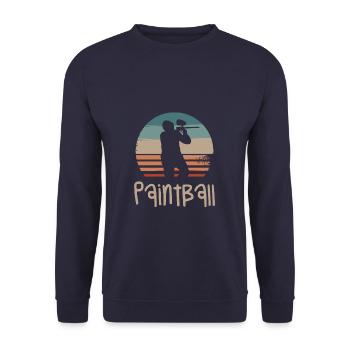 Joueur de Paintball Classique Rétro Vintage - Sweat-shirt Unisexe - marine - Devant - Alina (178cm) & Michal (187cm)