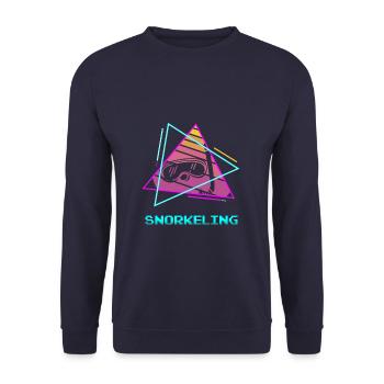 Retro Vintage Classic Snorkeling Snorkeler - Unisex Sweatshirt - navy - Front - Alina (178cm) & Michal (187cm)