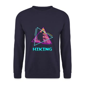 Retro Vintage Classic Hiking Hiker - Unisex Sweatshirt - navy - Front - Alina (178cm) & Michal (187cm)
