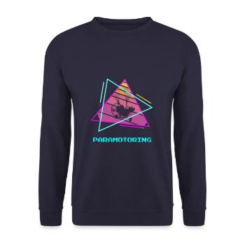 Rétro Vintage Classic Paramotoring Parapente - Sweat-shirt Unisexe - marine - Devant - Alina (178cm) & Michal (187cm)
