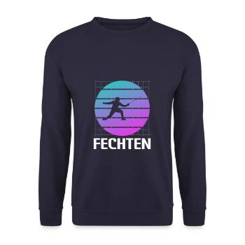 Retro Vintage Classic Fencing Fencer - Unisex Pullover - Navy - Vorne - Alina (178cm) & Michal (187cm)