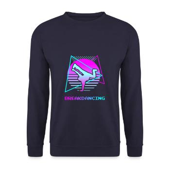 Retro Vintage Classic Breakdancing Breakdance Danc - Unisex Pullover - Navy - Vorne - Alina (178cm) & Michal (187cm)