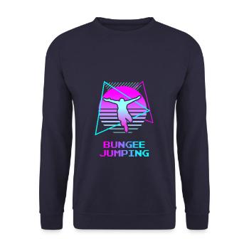 Saut à l’élastique classique rétro vintage - Sweat-shirt Unisexe - marine - Devant - Alina (178cm) & Michal (187cm)
