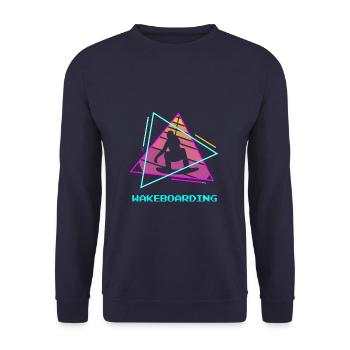 Rétro Vintage Classic Wakeboard Wakeboard Wakeb - Sweat-shirt Unisexe - marine - Devant - Alina (178cm) & Michal (187cm)