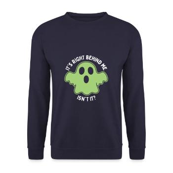 Halloween Ghost Hunt Scary Ghost Hunter Hunting - Unisex Sweatshirt - navy - Front - Alina (178cm) & Michal (187cm)