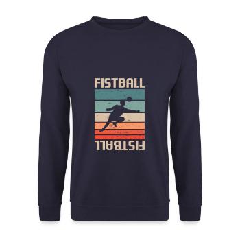 Retro Vintage Classic Fistball Player - Unisex Pullover - Navy - Vorne - Alina (178cm) & Michal (187cm)