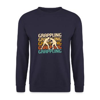 Retro Vintage Classic Grappling Grappler - Unisex Sweatshirt - navy - Front - Alina (178cm) & Michal (187cm)
