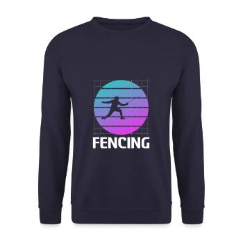 Retro Vintage Classic Fencing Fencer - Unisex Pullover - Navy - Vorne - Alina (178cm) & Michal (187cm)