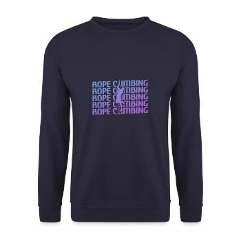 Retro Vintage Classic Rope Climbing Climber - Unisex Sweatshirt - navy - Front - Alina (178cm) & Michal (187cm)