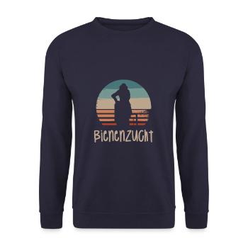 Retro Vintage Classic Beekeeping Beekeeper - Unisex Pullover - Navy - Vorne - Alina (178cm) & Michal (187cm)