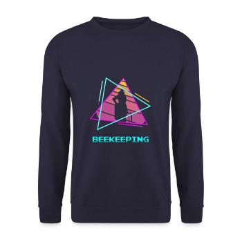 Retro Vintage Classic Beekeeping Beekeeper - Unisex Pullover - Navy - Vorne - Alina (178cm) & Michal (187cm)