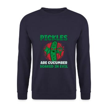Funny Pickles Are Cucumbers - Unisex Pullover - Navy - Vorne - Alina (178cm) & Michal (187cm)