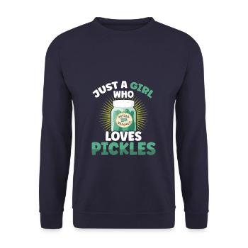 A Girl Who Loves Pickles - Unisex Pullover - Navy - Vorne - Alina (178cm) & Michal (187cm)