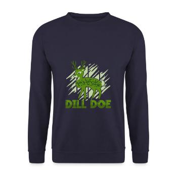 Funny Dill Deer - Unisex Pullover - Navy - Vorne - Alina (178cm) & Michal (187cm)