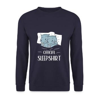 Official Sleepshirt Hippopotamus - Unisex Pullover - Navy - Vorne - Alina (178cm) & Michal (187cm)