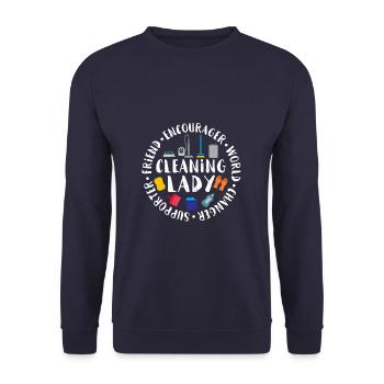 Housekeeping Cleaning Lady Supporter - Unisex Pullover - Navy - Vorne - Alina (178cm) & Michal (187cm)