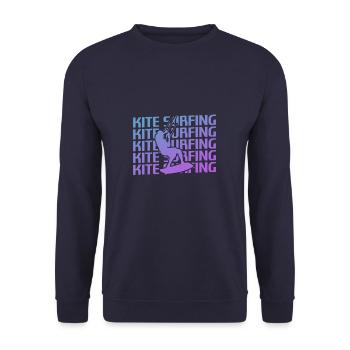 Rétro Vintage Classic Kite Surf Surf Surfer - Sweat-shirt Unisexe - marine - Devant - Alina (178cm) & Michal (187cm)