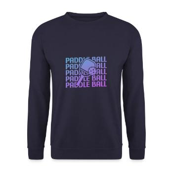 Retro Vintage Classic Pickleball Paddle Ball - Unisex Sweatshirt - navy - Front - Alina (178cm) & Michal (187cm)