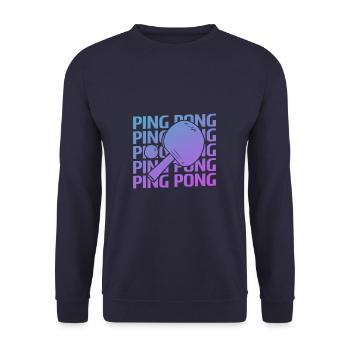 Retro Vintage Classic Ping Pong Table Tennis - Unisex Sweatshirt - navy - Front - Alina (178cm) & Michal (187cm)