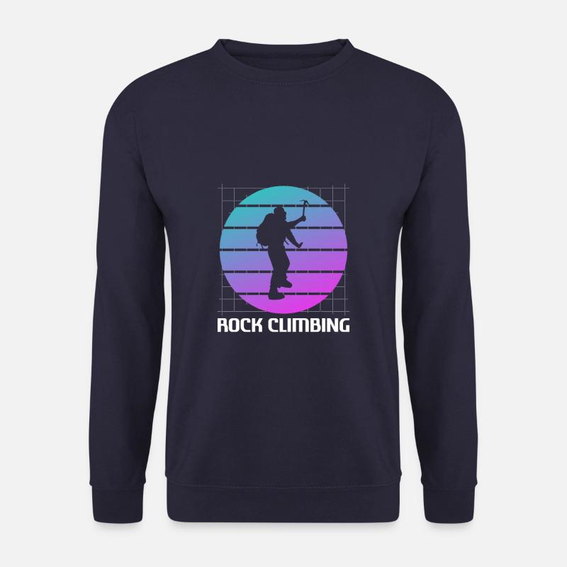 Retro Vintage Classic Rock Climbing Climber - Unisex Pullover - Navy