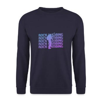 Retro Vintage Classic Rock Climbing Climber - Unisex Pullover - Navy - Vorne - Alina (178cm) & Michal (187cm)