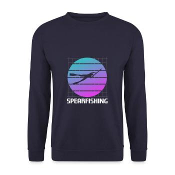 Retro Vintage Classic Spearfishing Fisherman - Unisex Sweatshirt - navy - Front - Alina (178cm) & Michal (187cm)