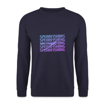 Retro Vintage Classic Spearfishing Fisherman - Unisex Sweatshirt - navy - Front - Alina (178cm) & Michal (187cm)