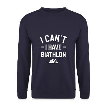 I Can't I Have Biathlon Biathlete - Unisex Sweatshirt - navy - Front - Alina (178cm) & Michal (187cm)