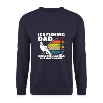 Papa pêcheur sur glace comme un papa ordinaire mais beaucoup plus cool - Sweat-shirt Unisexe - marine - Devant - Alina (178cm) & Michal (187cm)