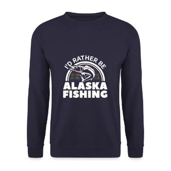 Je préfère être pêcheur en Alaska - Sweat-shirt Unisexe - marine - Devant - Alina (178cm) & Michal (187cm)
