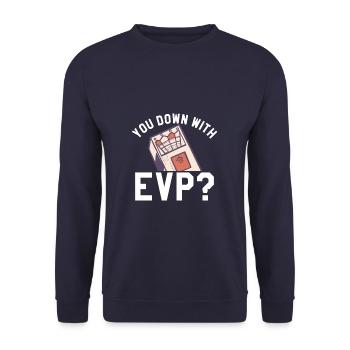 You Down With EVP Paranormal Investigator Ghost Hu - Unisex Sweatshirt - navy - Front - Alina (178cm) & Michal (187cm)