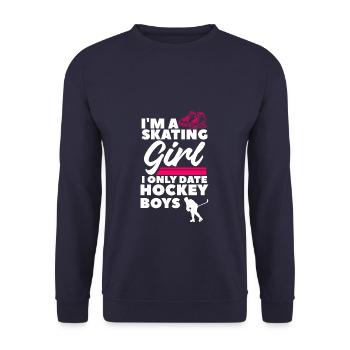 If I Can't Bring My Ice Skates I Don't Go Skating - Unisex Pullover - Navy - Vorne - Alina (178cm) & Michal (187cm)