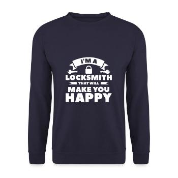 I'm A Locksmith That Will Make You Happy For A - Unisex Pullover - Navy - Vorne - Alina (178cm) & Michal (187cm)