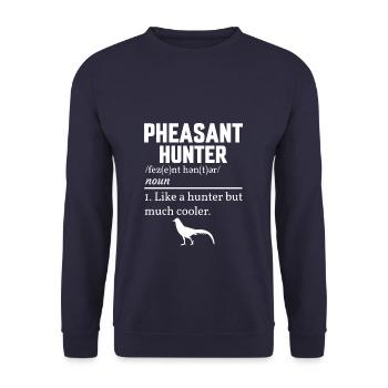 Funny Pheasant Hunters Definition - Unisex Pullover - Navy - Vorne - Alina (178cm) & Michal (187cm)
