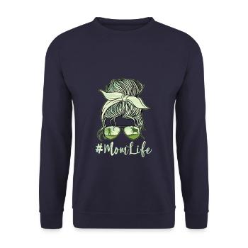 Mom Life Hunting - Unisex Pullover - Navy - Vorne - Alina (178cm) & Michal (187cm)