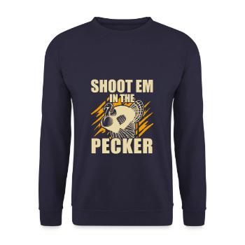Turkey Bird In The Pecker - Unisex Pullover - Navy - Vorne - Alina (178cm) & Michal (187cm)