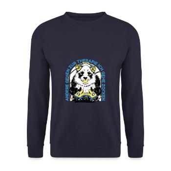 Others go to therapy I go gambling video - Unisex Sweatshirt - navy - Front - Alina (178cm) & Michal (187cm)
