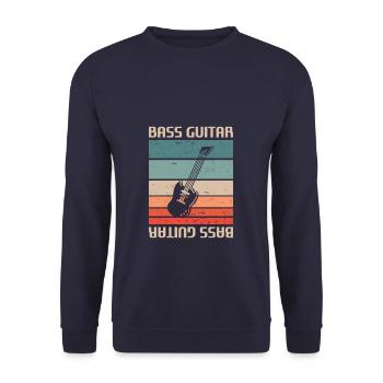 Retro Vintage Classic Instrument de Guitare Basse Guita - Sweat-shirt Unisexe - marine - Devant - Alina (178cm) & Michal (187cm)