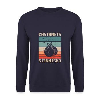 Retro Vintage Classic Castanets Player Instrument - Unisex Sweatshirt - navy - Front - Alina (178cm) & Michal (187cm)
