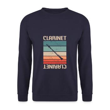 Retro Vintage Classic Clarinet Instrument Guita - Unisex Sweatshirt - navy - Front - Alina (178cm) & Michal (187cm)