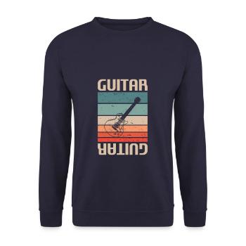 Instrument de guitare classique vintage rétro Guita - Sweat-shirt Unisexe - marine - Devant - Alina (178cm) & Michal (187cm)