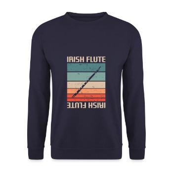 Retro Vintage Classic Irish Flute Player Instruments - Unisex Sweatshirt - navy - Front - Alina (178cm) & Michal (187cm)