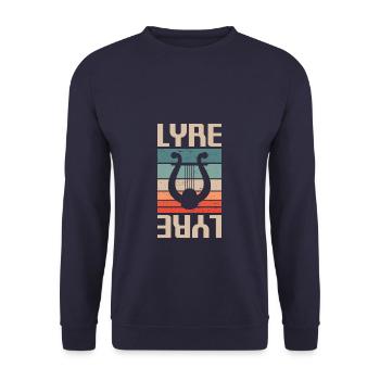 Retro Vintage Classic Lyre Player Instrument - Unisex Sweatshirt - navy - Front - Alina (178cm) & Michal (187cm)